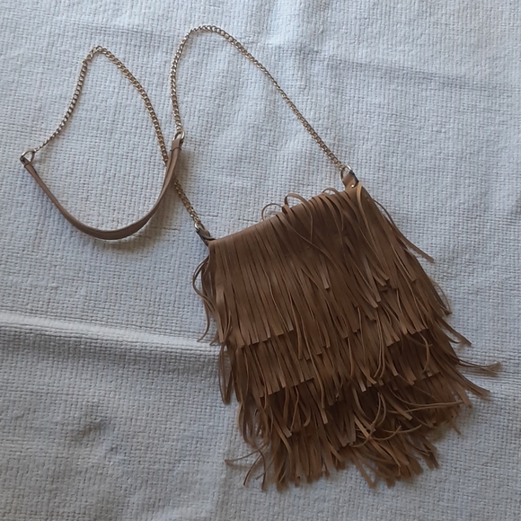 Yoki Tan Fringe Shoulder/ Crossbody Purse - Picture 3 of 8